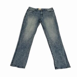 Jordache Vintage Mens Jeans Horse Blue Denim Cowboy Taper 36x32 Light Acid Wash